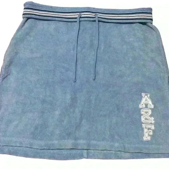 VTG Y2K Abercrombie & Fitch Baby Blue Terry Cloth Skirt Size M - Picture 2 of 9